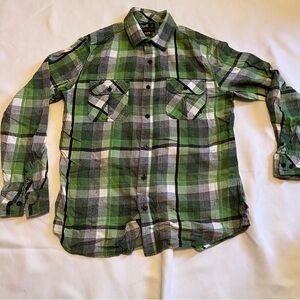 O'Neill Green and Black Plaid Casual Shirt